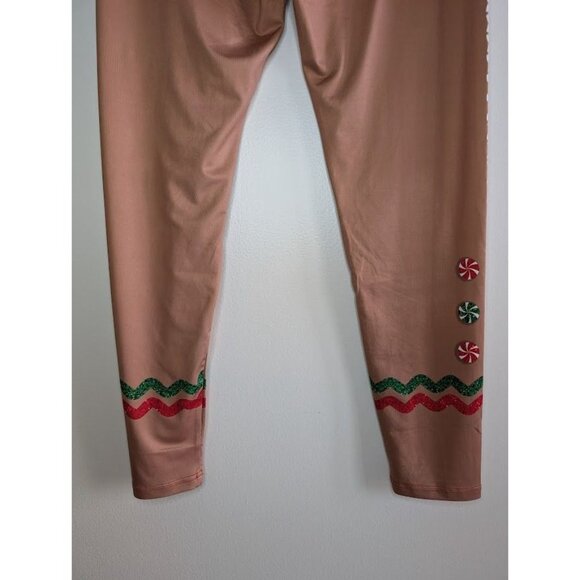 Christmas Gingerbread Leggings Size XL Holiday Ugly Christmas Sweater Pajamas - Picture 5 of 7